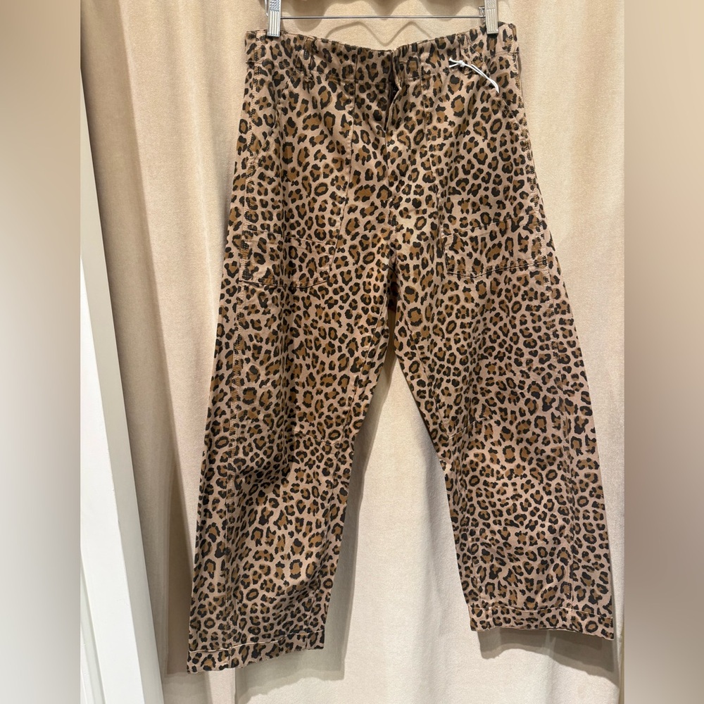 pistola Leopard Print Cropped Pants in Brown and Black